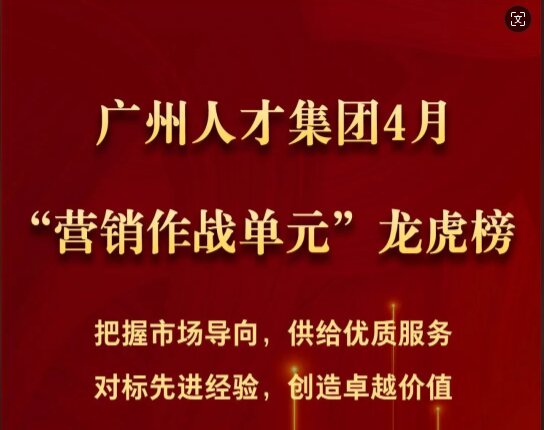 广州人才集团4月“营销作战单元”龙虎榜